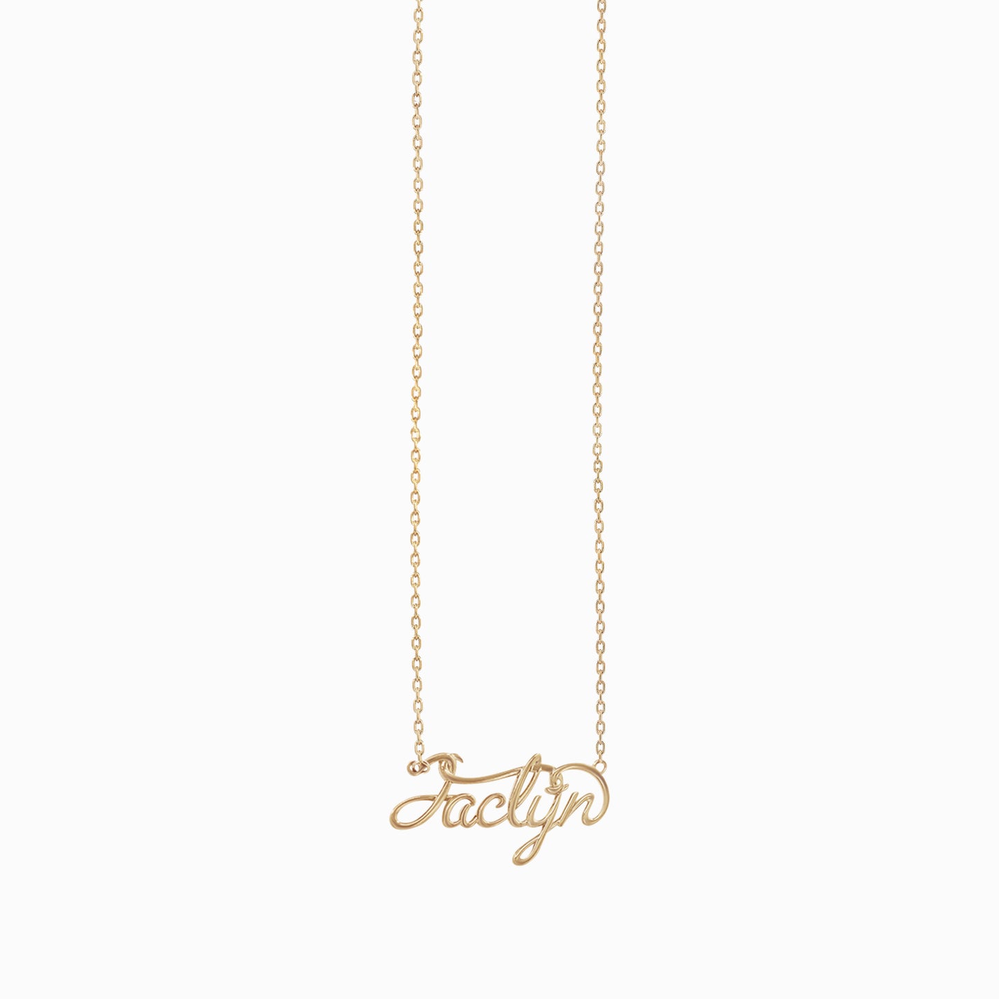 Personalized Custom Script Word Gold Necklace