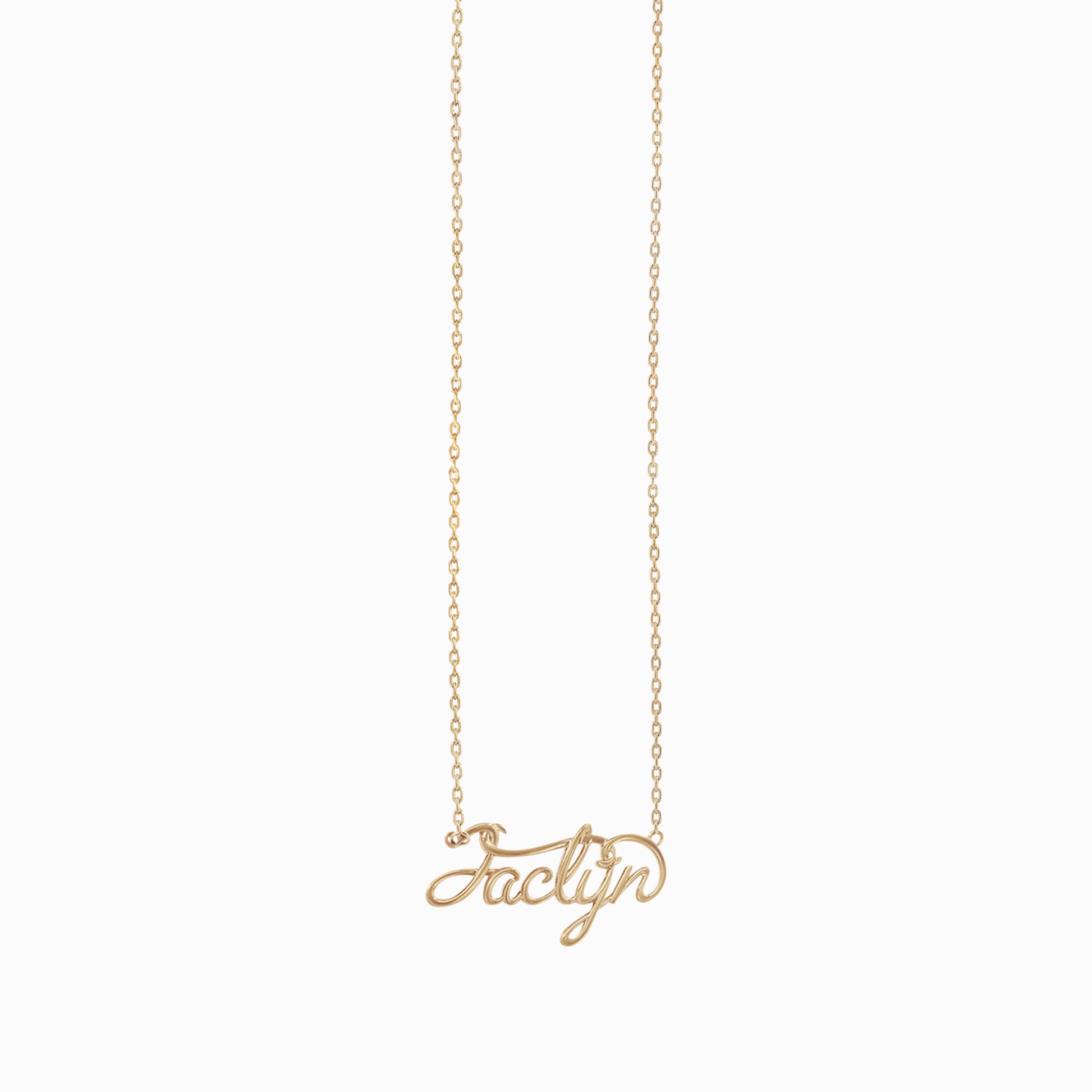 Personalized Custom Script Word Gold Necklace