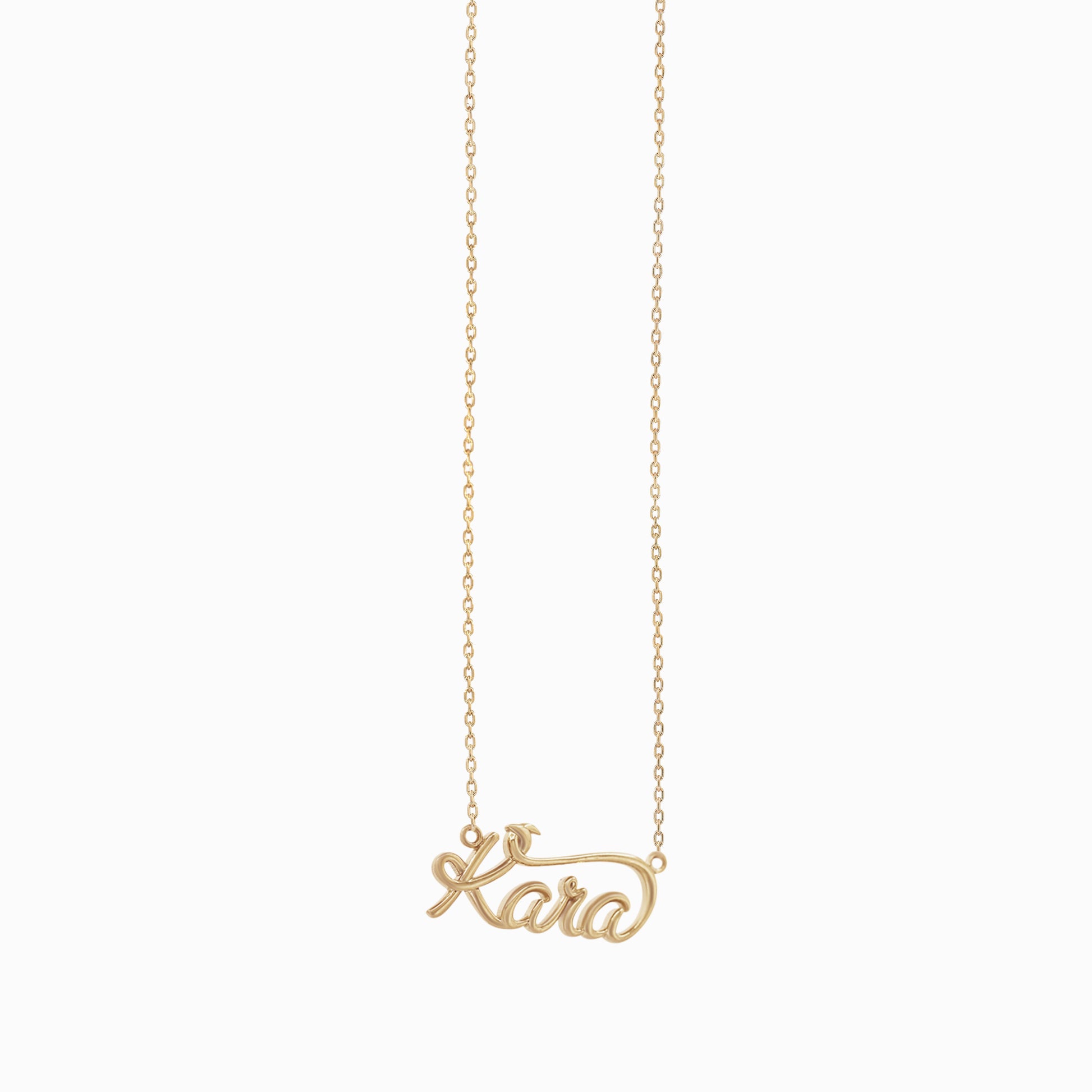 Custom Script Word Gold Necklace