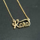 Custom Script Word Gold Necklace