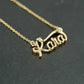Custom Script Word Gold Necklace