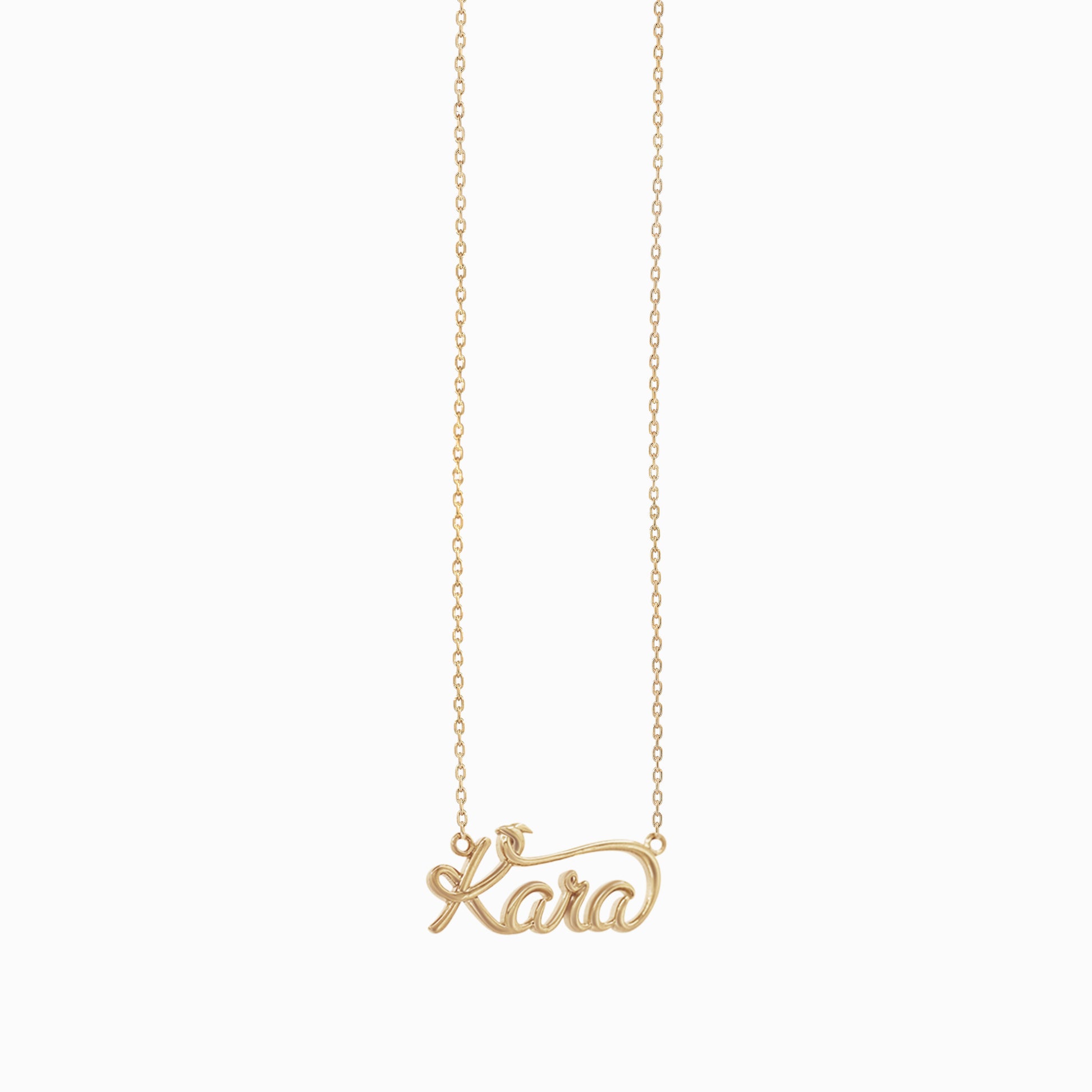 Custom Script Word Gold Necklace KARA
