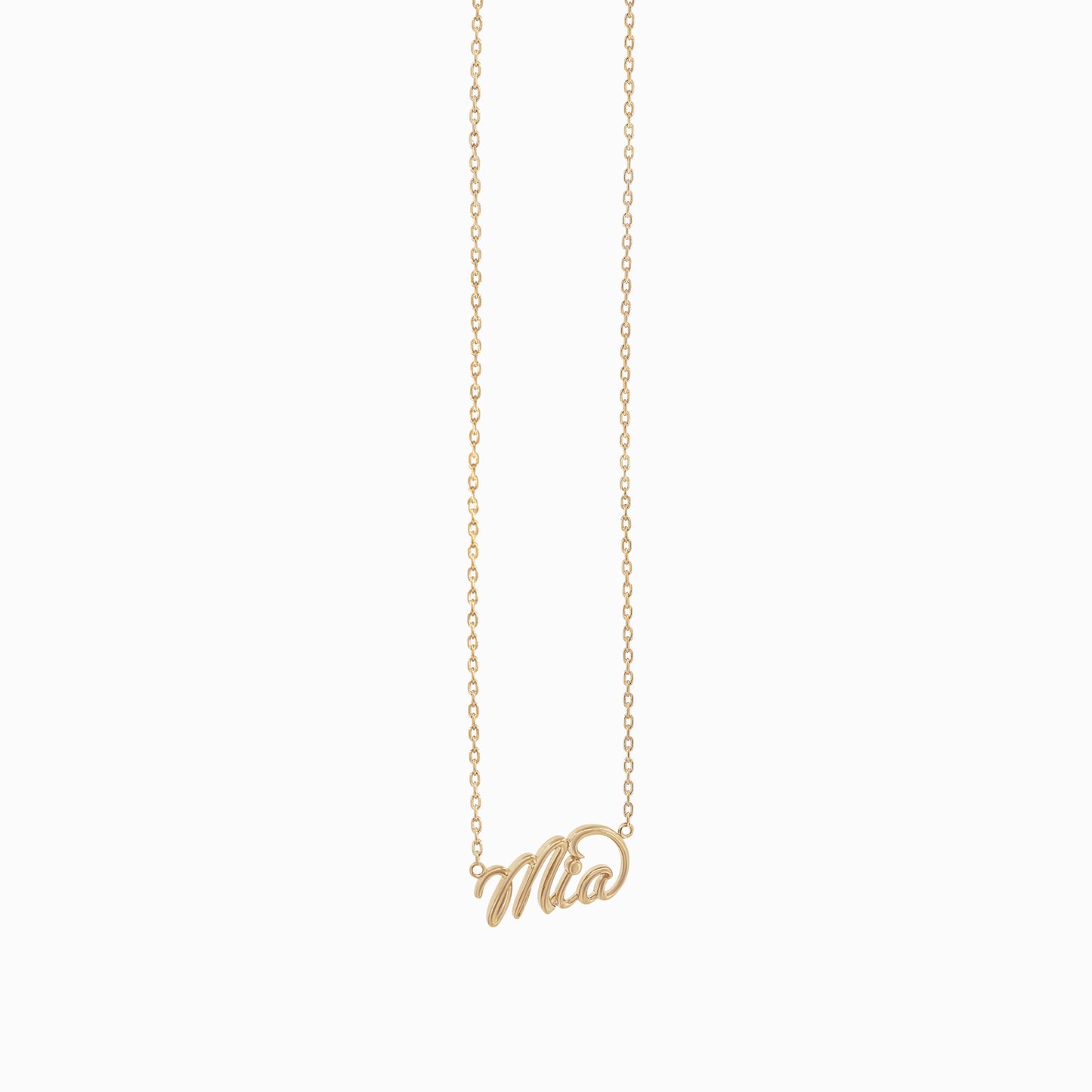 Personalized Custom Script Word Gold Necklace