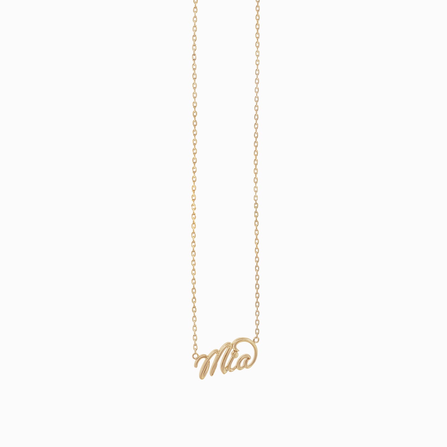 Personalized Custom Script Word Gold Necklace