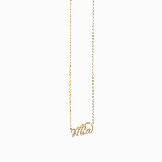 Personalized Custom Script Word Gold Necklace