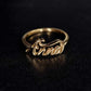 Custom Script Letters Name Ring ANNA 14K Gold