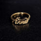 Custom Script Letters Name Ring ANNA 14K Gold