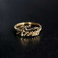 Custom Script Letters Name Ring ANNA 14K Gold