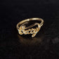 Custom Script Letters Name  Ring BETTY 14K Gold