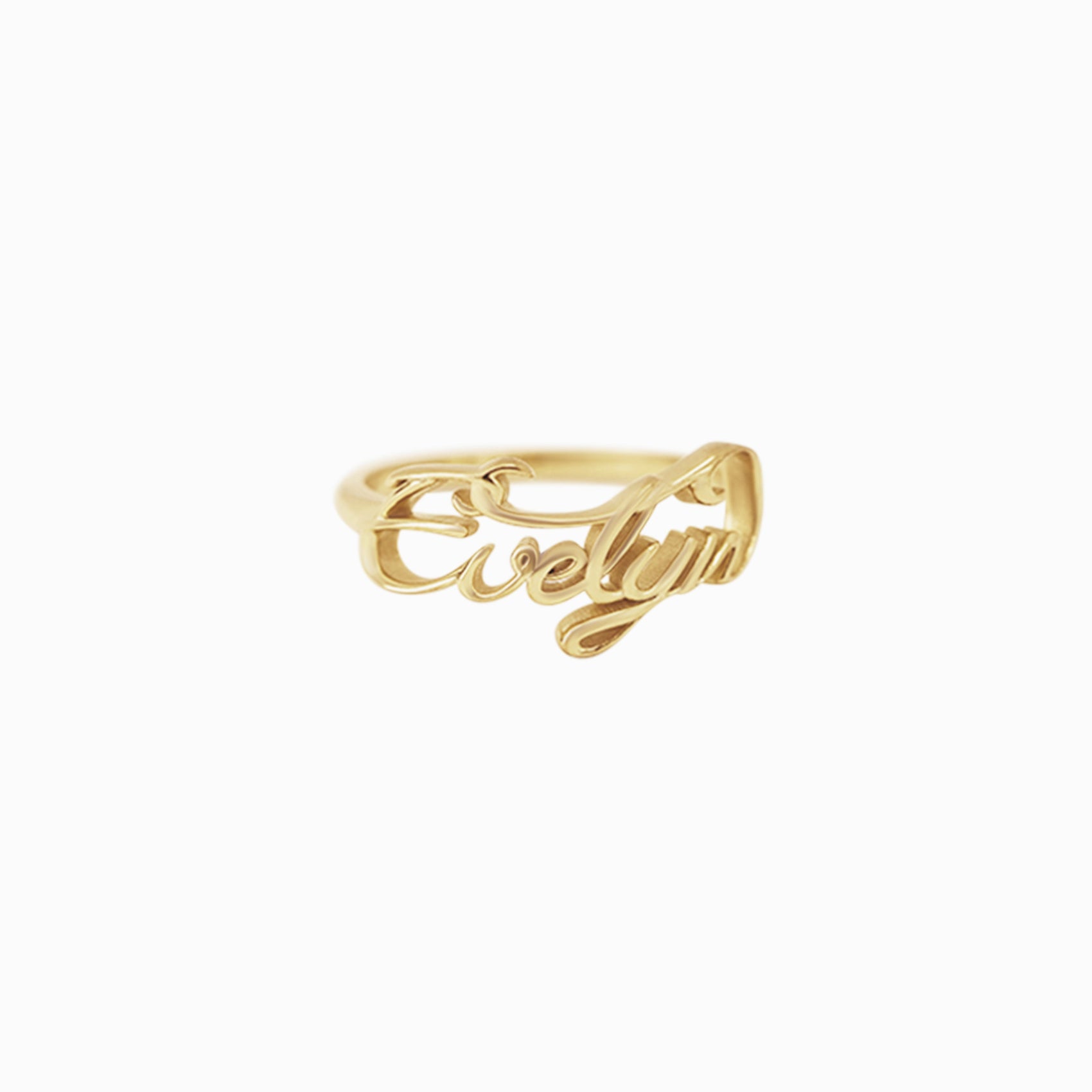 Personalized Custom Script Name Ring 14K Gold