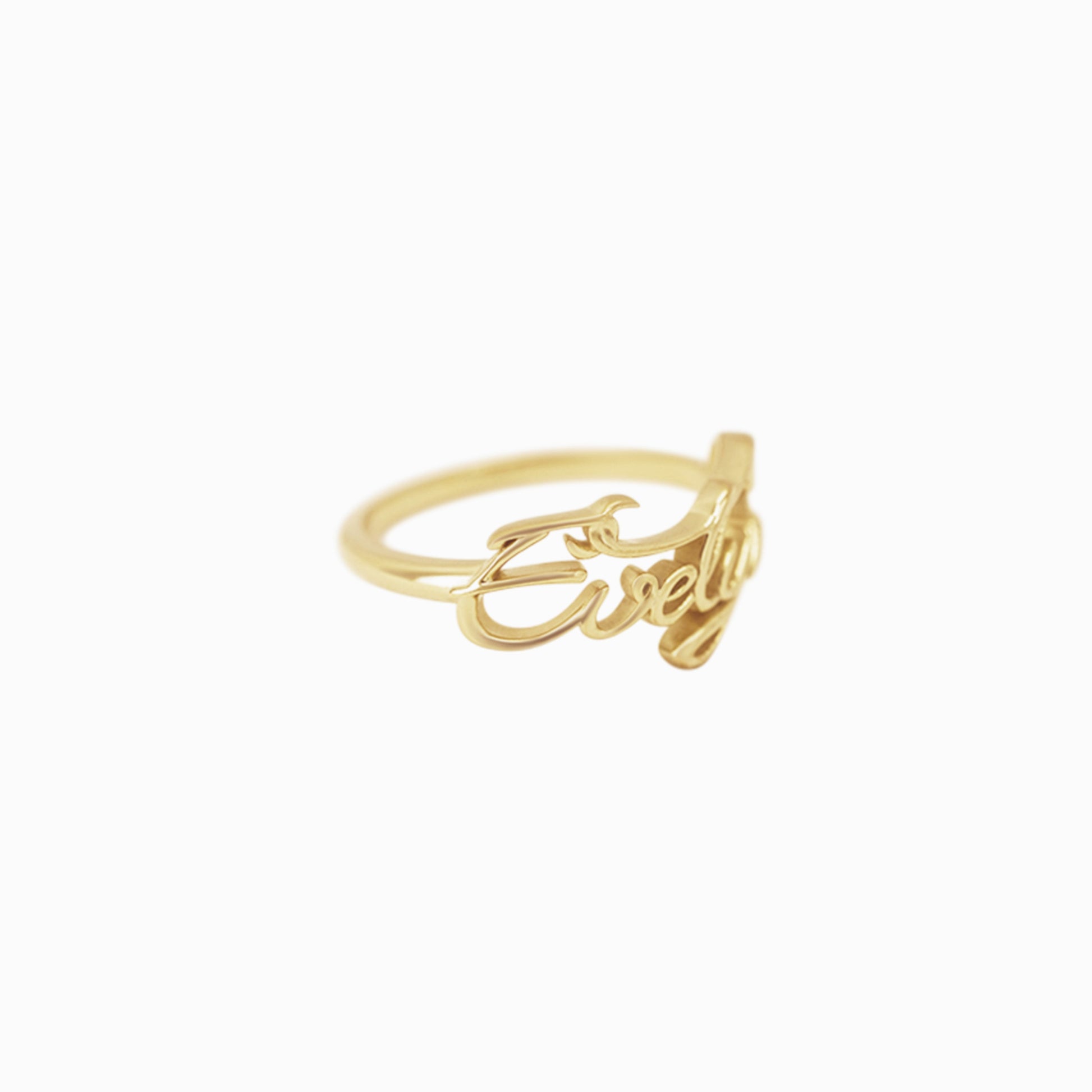 Personalized Custom Script Name Ring 14K Gold