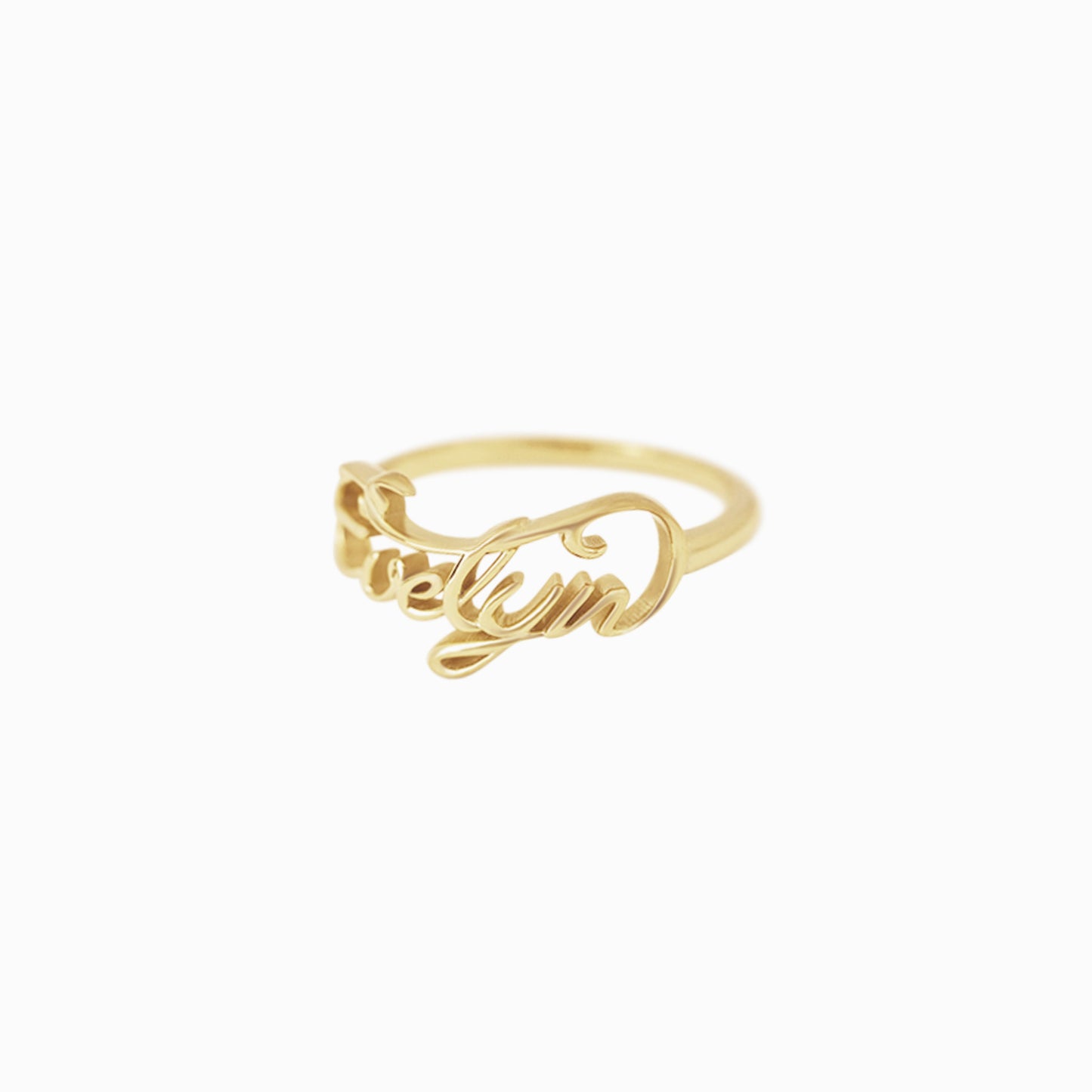 Personalized Custom Script Name Ring 14K Gold