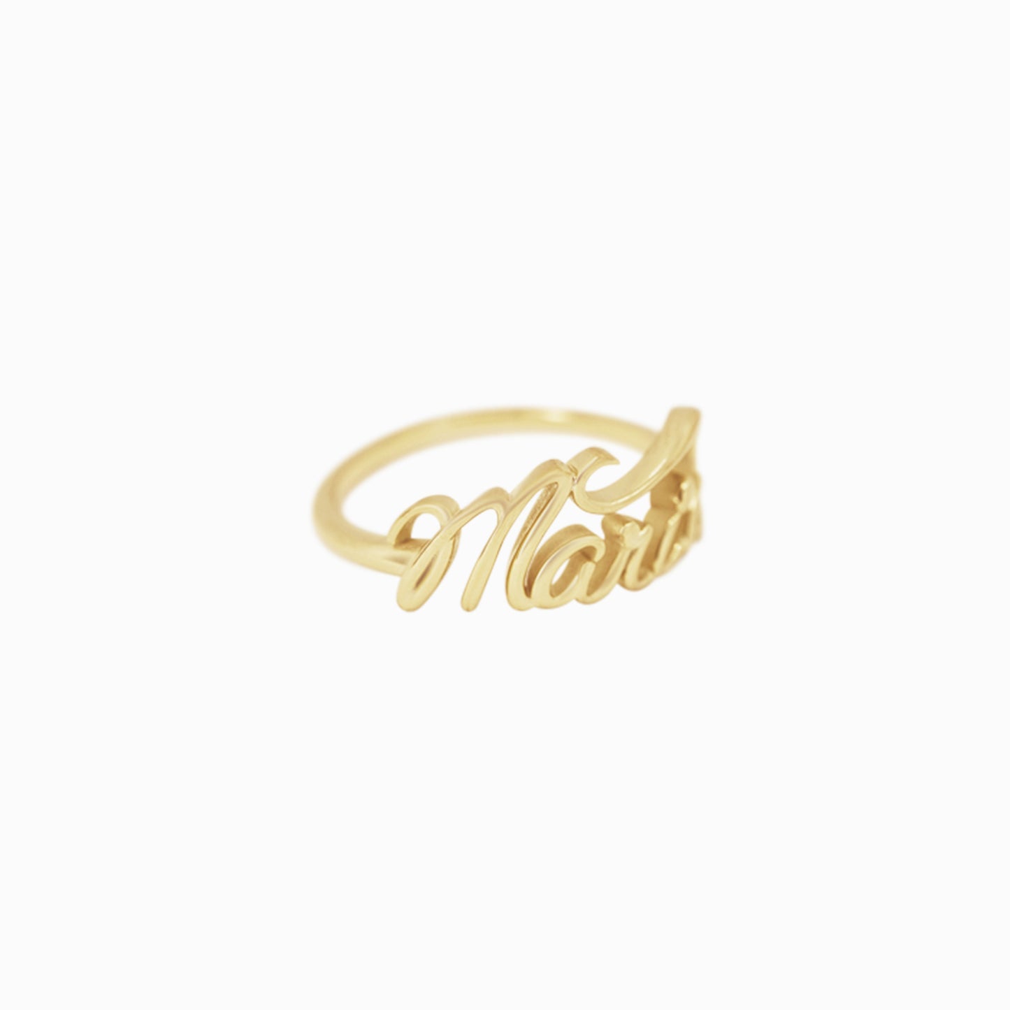 Personalized Custom Script Name Ring 14K Gold 