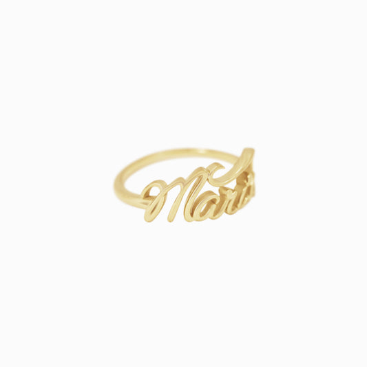 Personalized Custom Script Name Ring 14K Gold 