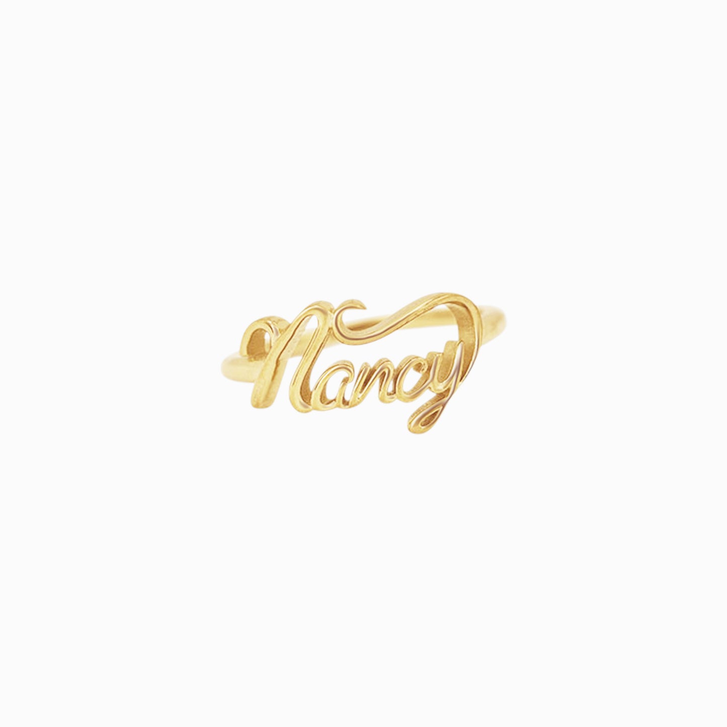 Personalized Custom Script Name Ring 14K Gold