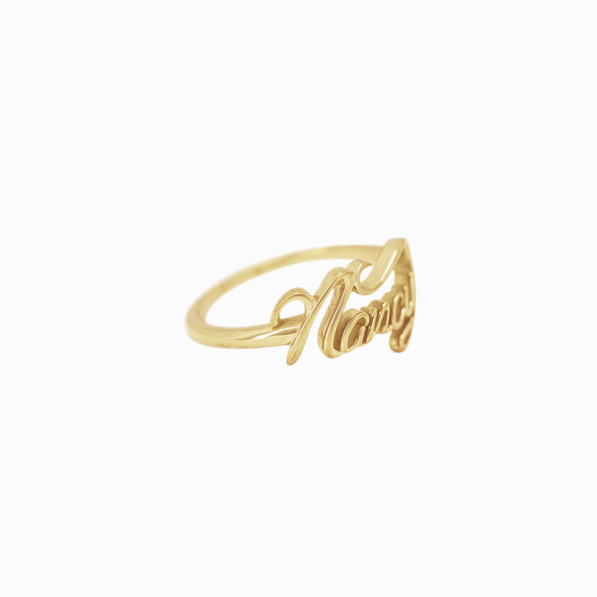 Personalized Custom Script Name Ring 14K Gold