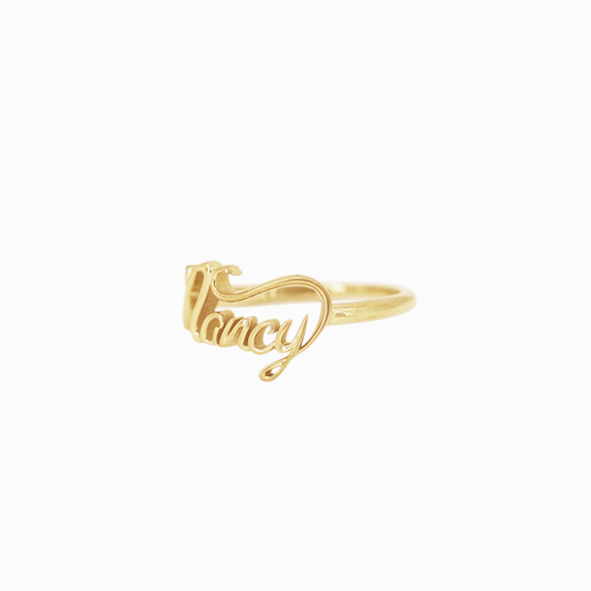 Personalized Custom Script Name Ring 14K Gold