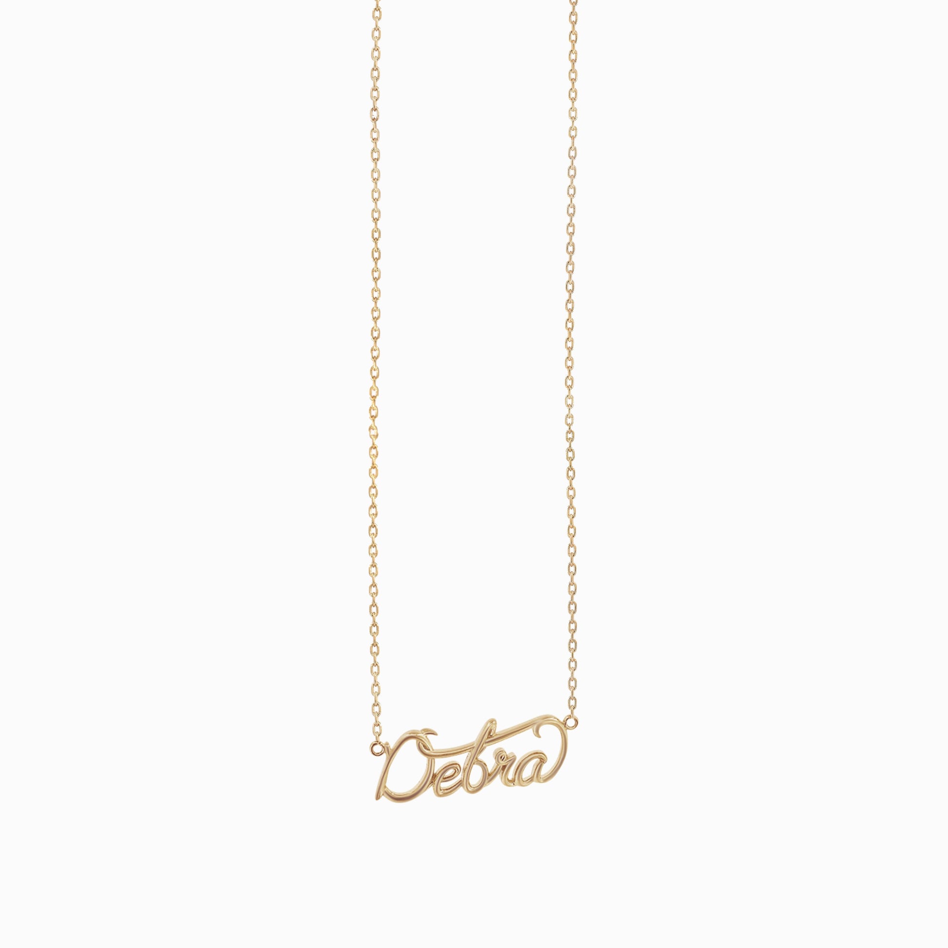Personalized Custom Script Word Gold Necklace