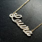 Pavé Natural Diamond Custom Script Name Necklace Personalized 14K Solid Gold