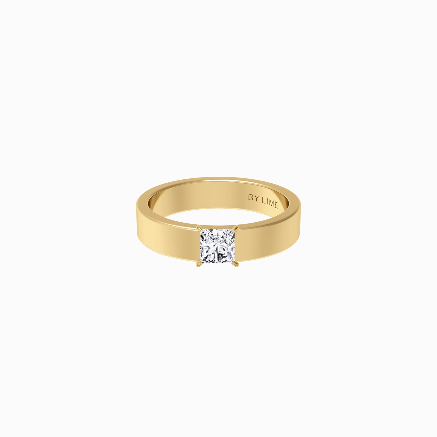 GIA Diamond Princess Diamond Band Ring Gold