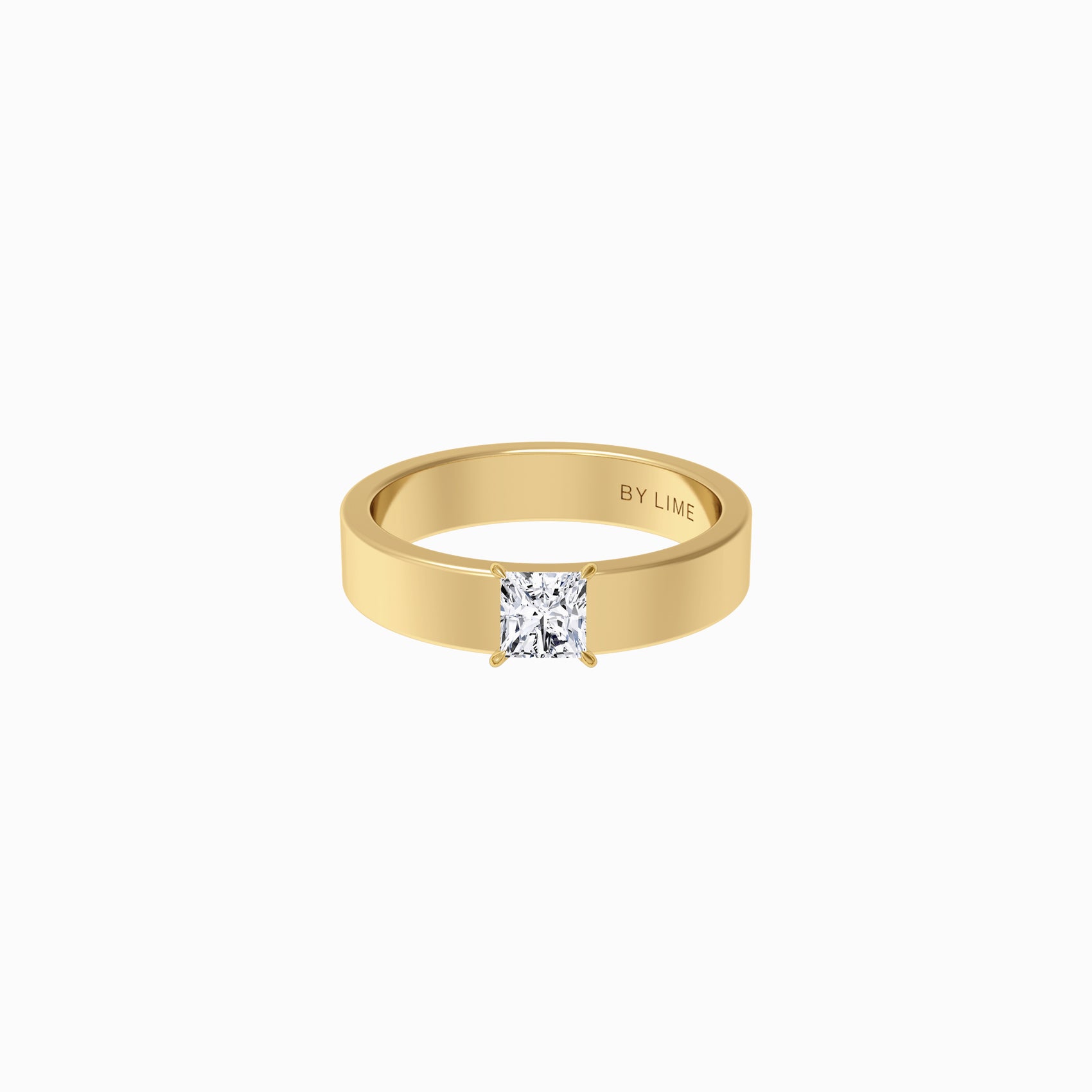 Princess Lab Created Diamond Band Ring Gold In Stock