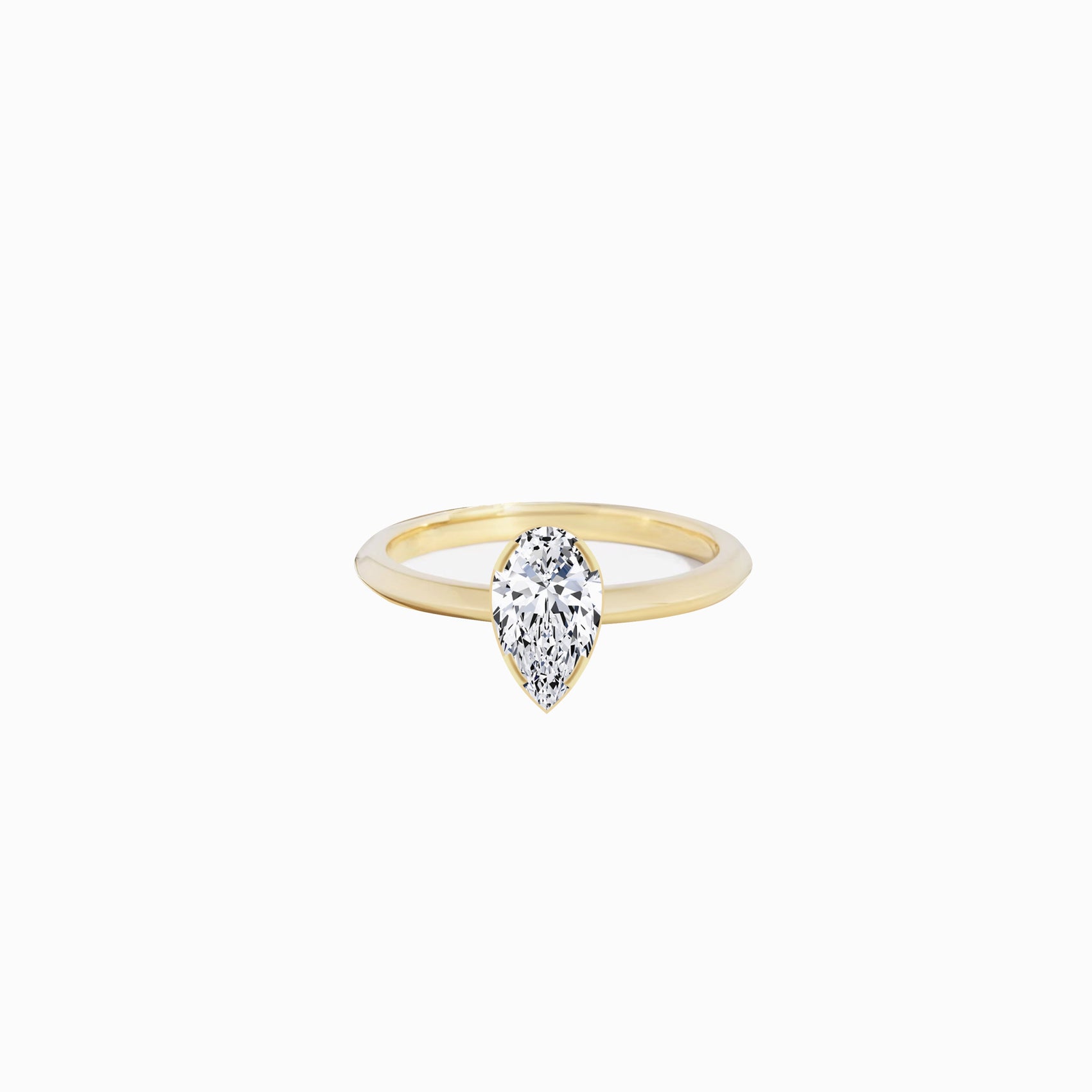 Moissanite Pear Diamond Pure Ring In Stock