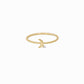 Crescent Moon One Diamond Solid Gold Ring