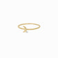 Crescent Moon One Diamond Solid Gold Ring