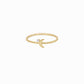 Crescent Moon One Diamond Solid Gold Ring