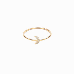 
          
          Load image into Gallery viewer, Crescent Moon Line Diamond Gold Ring
          
          