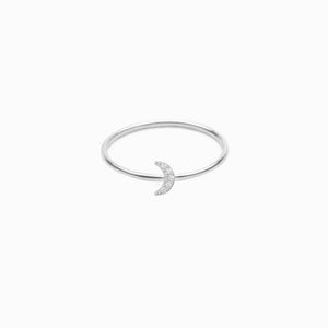 
          
          Load image into Gallery viewer, Crescent Moon Line Pavé Lab Diamond Ring Sterling Silver
          
          