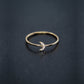 Crescent Moon Line Pavé Lab Diamond Ring Sterling Silver