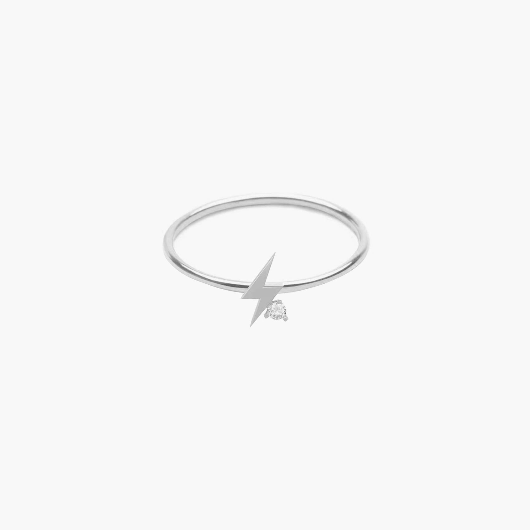 Lightning Bolt One Pavé Lab Diamond Ring Sterling Silver
