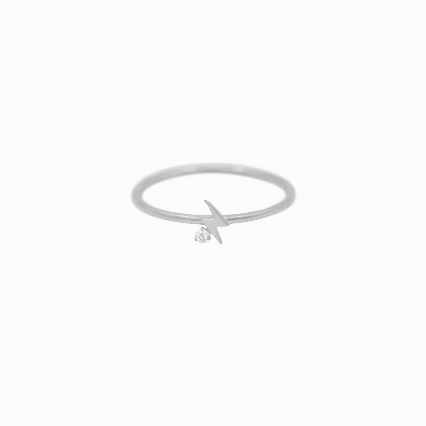 Lightning Bolt One Pavé Lab Diamond Ring Sterling Silver