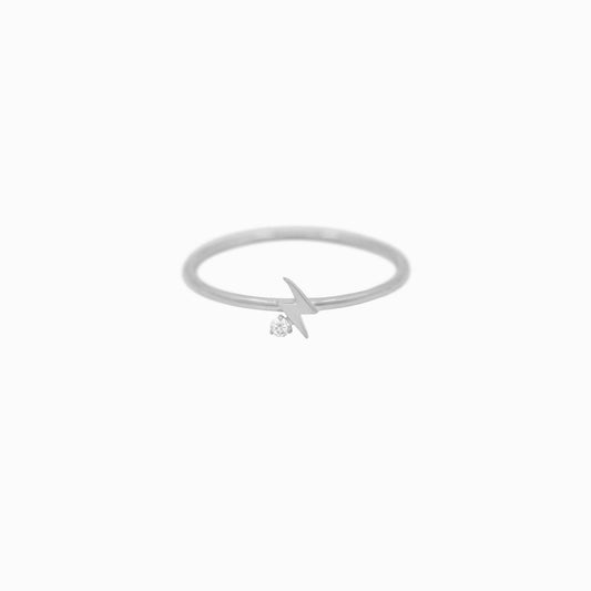 Lightning Bolt One Pavé Lab Diamond Ring Sterling Silver