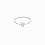 Flower Line Pavé Lab Diamond Ring Sterling Silver