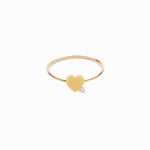 Heart One Diamond Solid Gold Ring
