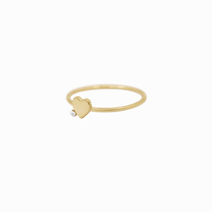 
          
          Load image into Gallery viewer, Heart One Diamond Solid Gold Ring
          
          