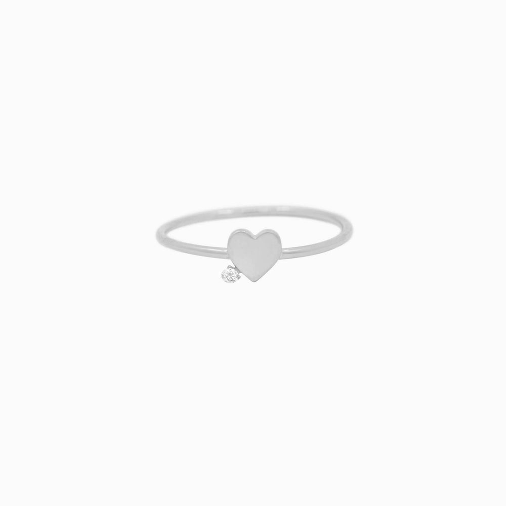 Heart One Pavé Lab Diamond Ring Sterling Silver