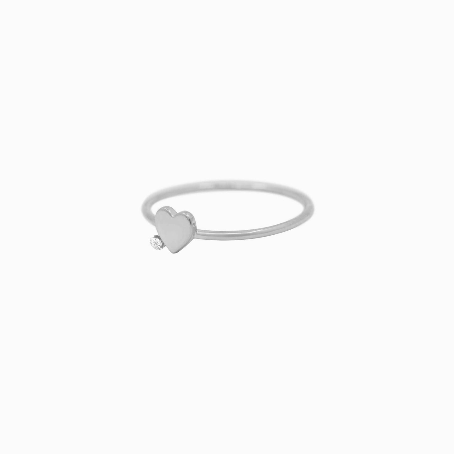Heart One Pavé Lab Diamond Ring Sterling Silver