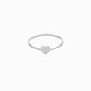 Heart Line Pavé Diamond Ring Sterling Silver