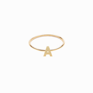 
          
          Load image into Gallery viewer, A Initial Letter Line Ring 14K Gold
          
          