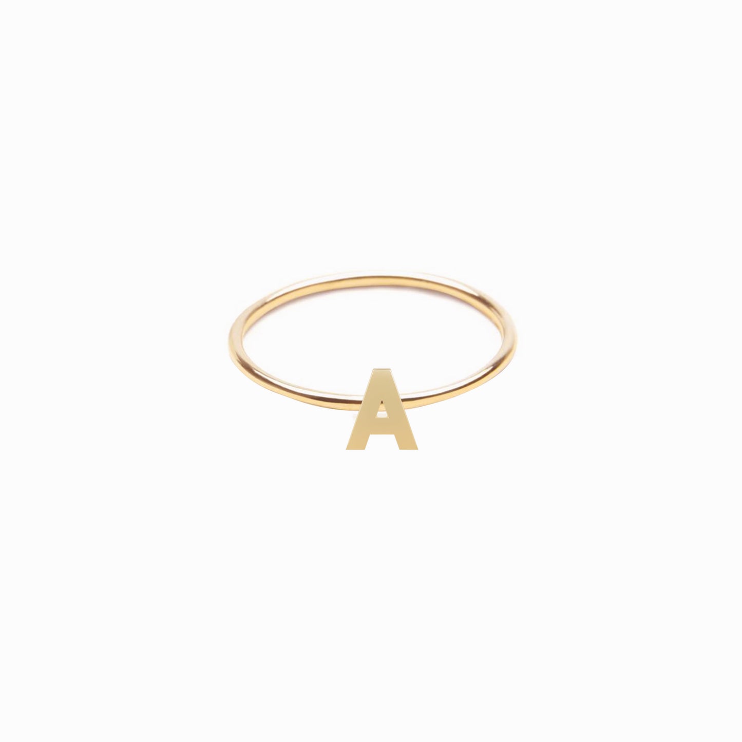 A Initial Letter Line Ring 14K Gold