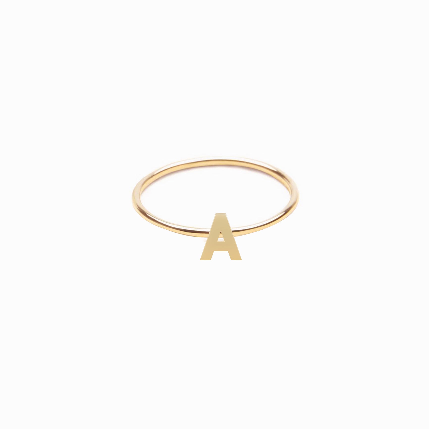 A Initial Letter Line Ring 14K Gold