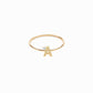 A Line Initial Letter One Diamond 14k Solid Gold Ring