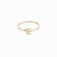 E Line Initial Letter One Diamond Gold Ring