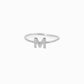 M Initial Letter Line Ring Sterling Silver