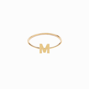 
          
          Load image into Gallery viewer, M Initial Letter Line 14k Gold Ring
          
          