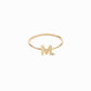 M Line Initial Letter One Lab Diamond Ring 14K Gold