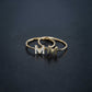 M Line Initial Letter Pavé Diamond Ring 14K Gold